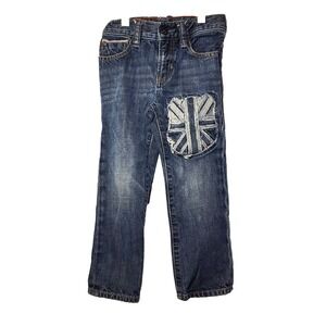 Baby Gap 1969 Boys 5 Pocket Union Jack Blue Jean England Patch 3 Year *FLAW